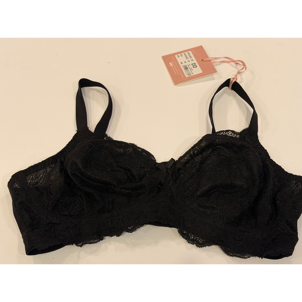 Panache Andorra 5671 Black Lace Underwired Non Padded Bra 32DD New